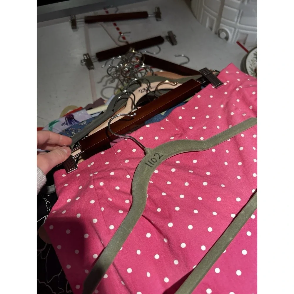 Briggs New York Pink With White Polka Dot Pull On Pants 12